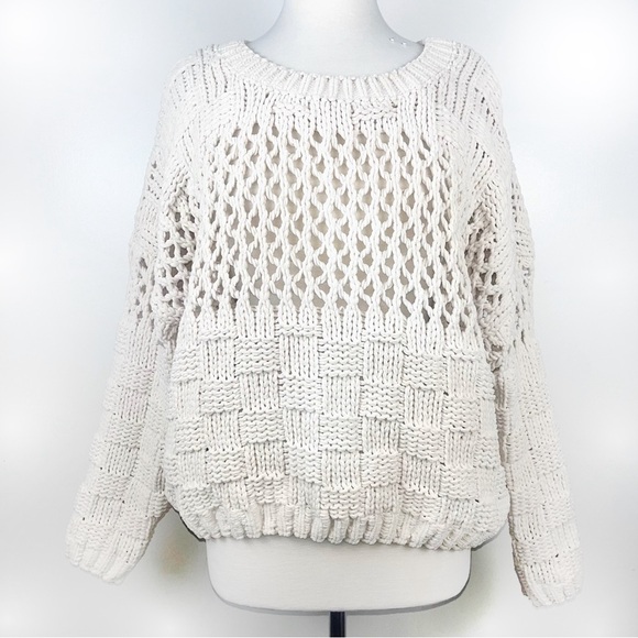 Zara Sweaters - Zara Knit/Anthropologie Moth NWOT Eggshell Color Chunky Knit Sweater | Size XL